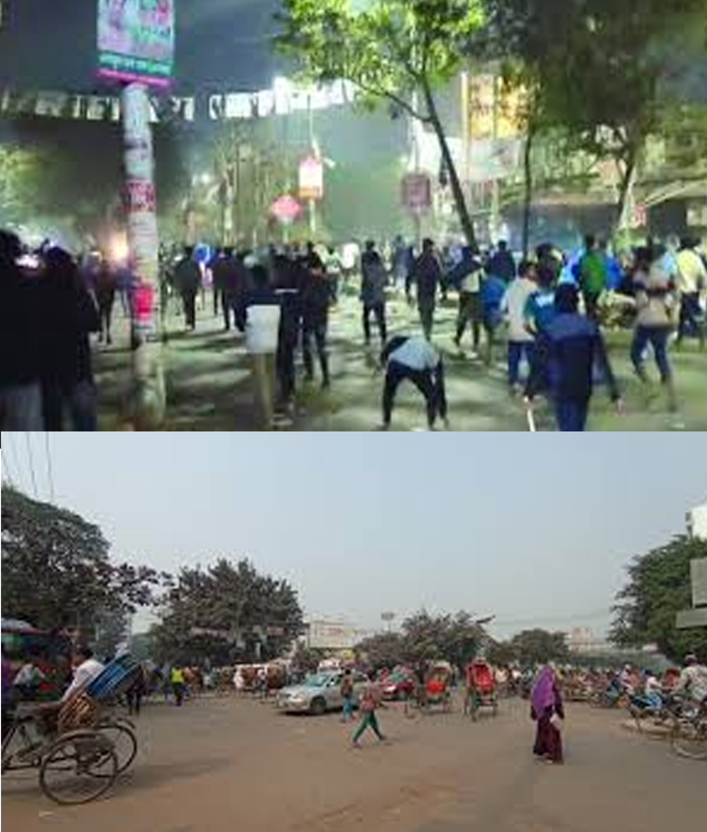 সারা রাত ধাওয়া-পাল্টা ধাওয়ার পর , সকালে স্বাভাবিক নীলক্ষেত এলাকা