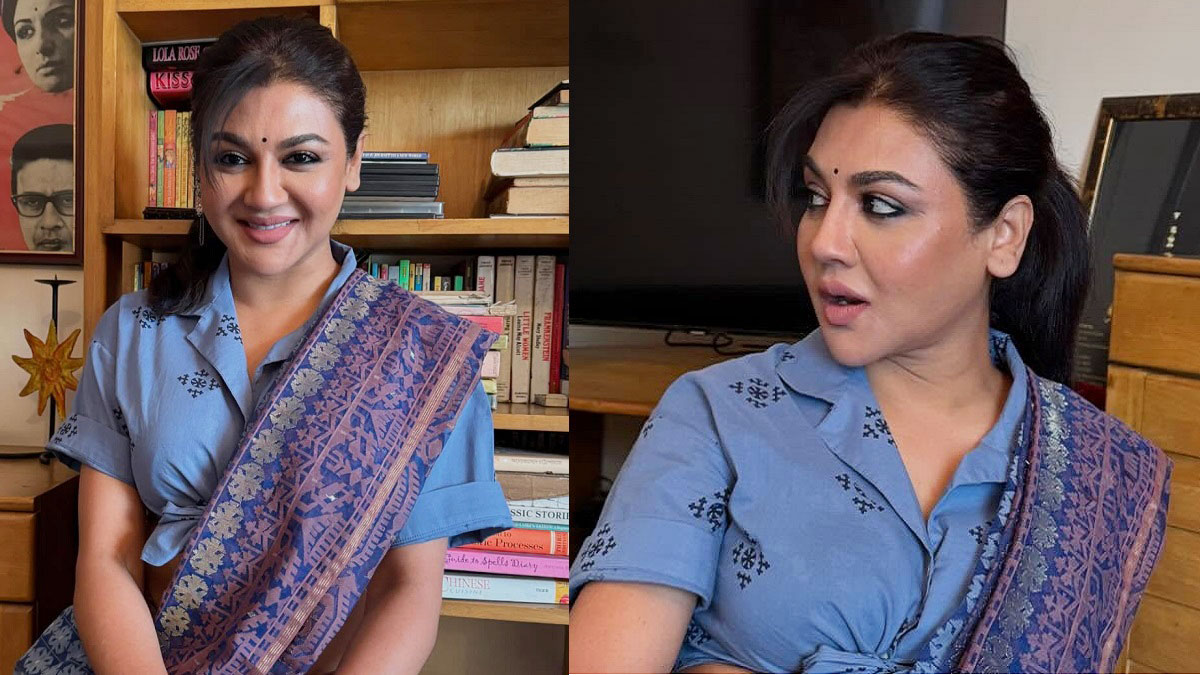মিষ্টি হাসিতে শাড়িতে মোহময়ী জয়া